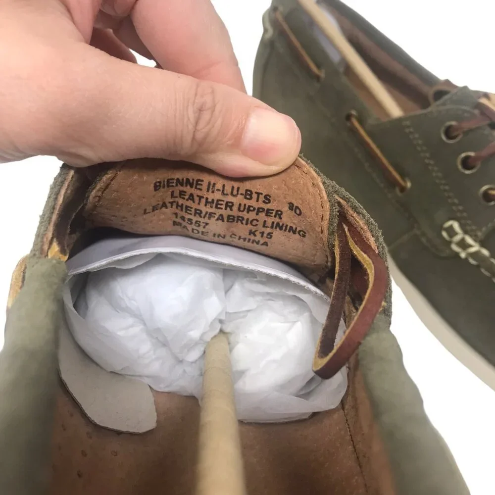 POLO Ralph Lauren Bienne II Leather Boat Shoes Oxford Loafer Olive Green Sz 8